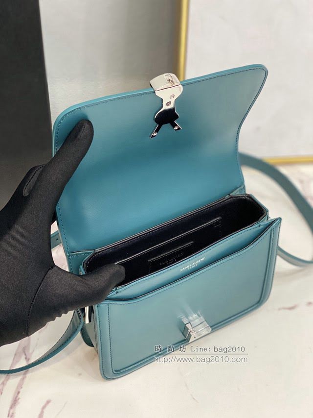 YSL爆款女士包包 聖羅蘭經典款MONOGRAM金屬旋扣小號郵差包 YSL肩背斜挎包 634306  jjh1080